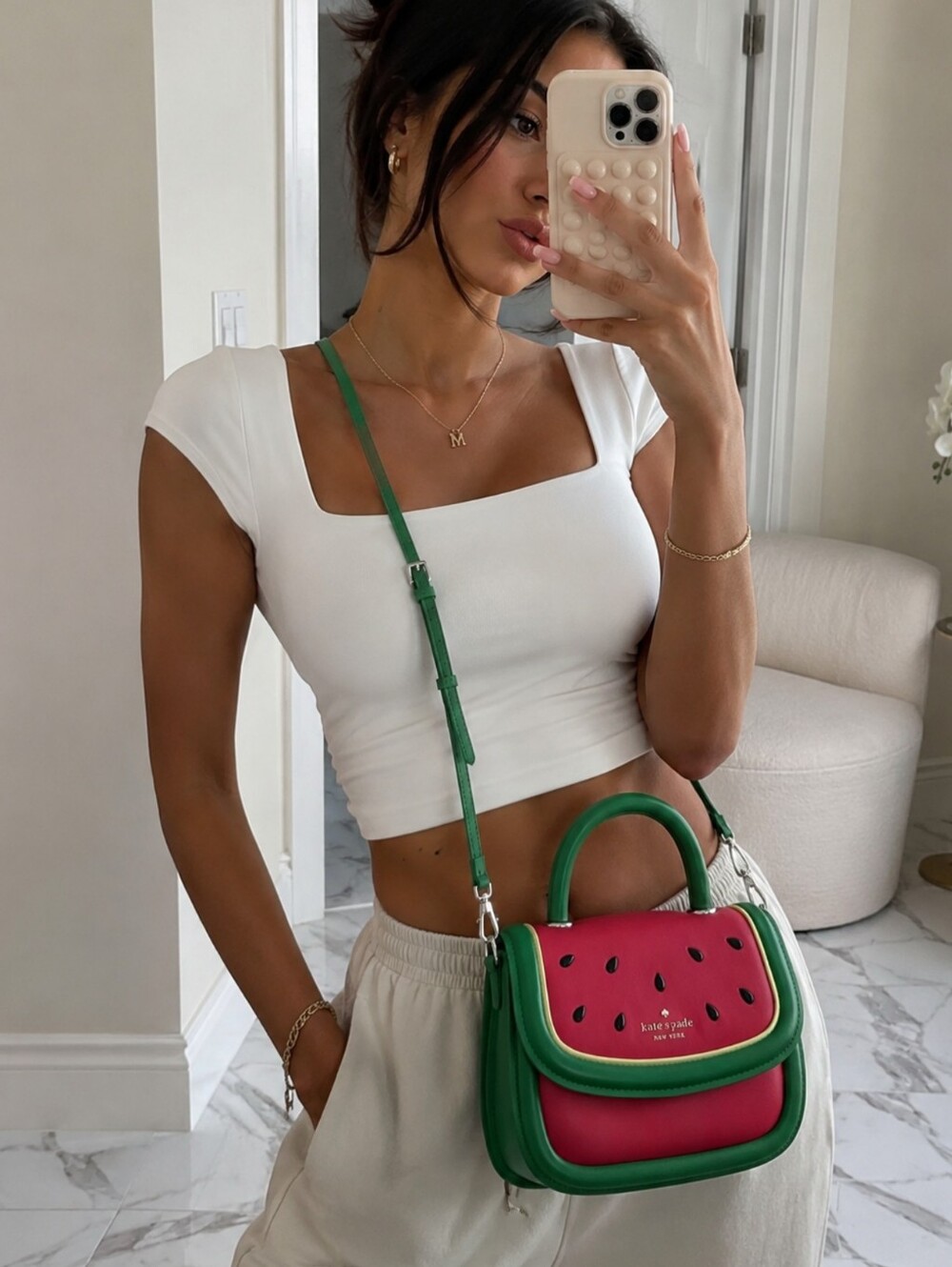 NWT Kate Spade Puffy Watermelon Mini Top Handle Crossbody Bag KB706
